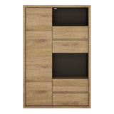 Wooden Display Cabinet With 1 Door And 4 Drawers - Shetland
