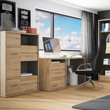 Wooden Display Cabinet With 1 Door And 4 Drawers - Shetland