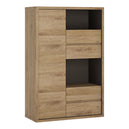 Wooden Display Cabinet With 1 Door And 4 Drawers - Shetland