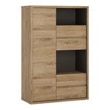 Wooden Display Cabinet With 1 Door And 4 Drawers - Shetland