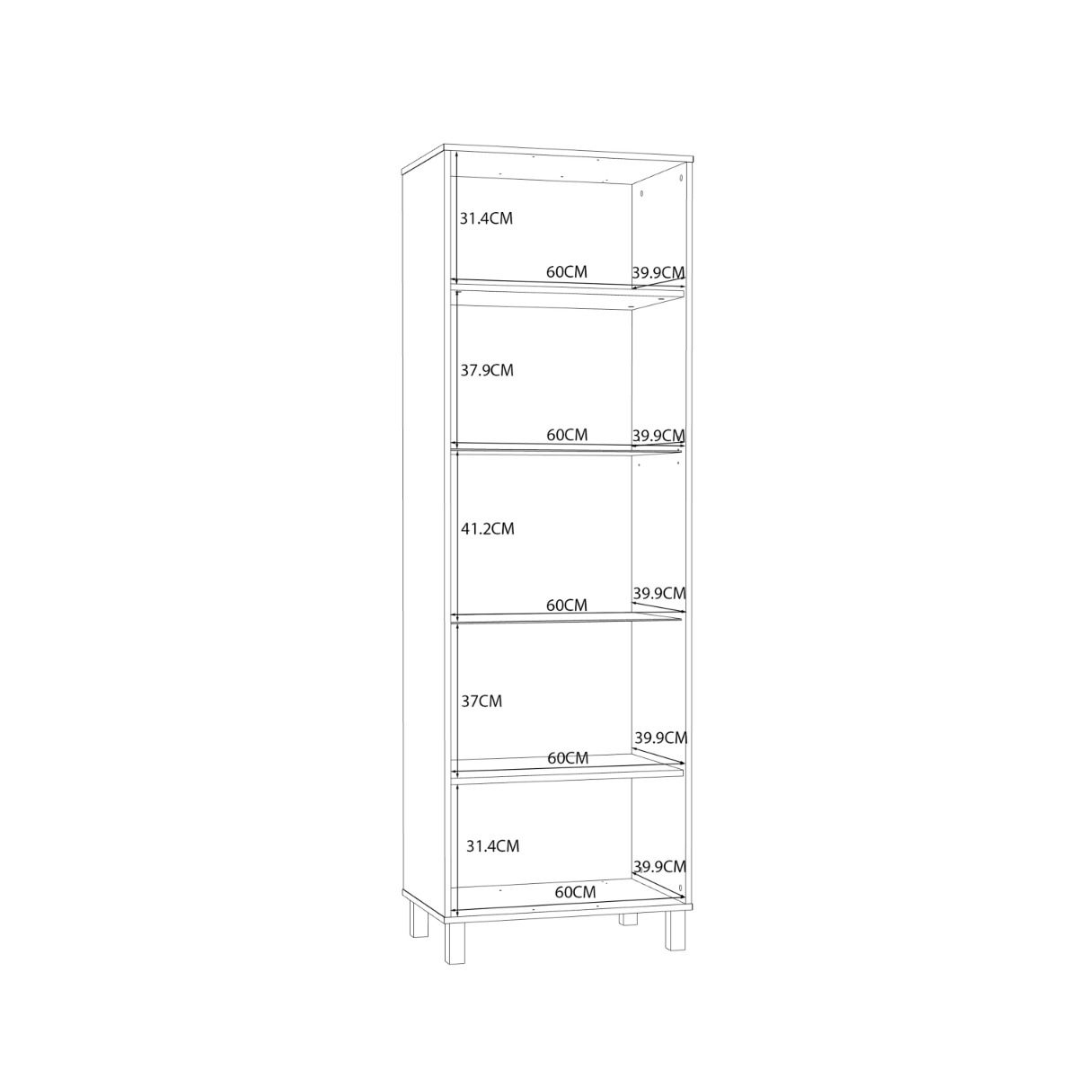 Wooden Display Cabinet With 1 Glass Door - Grafton