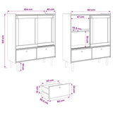 Wooden Display Cabinet 104cm Wide With 2 Sliding Doors And 2 Drawers - Bilbao