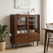Wooden Display Cabinet 104cm Wide With 2 Sliding Doors And 2 Drawers - Bilbao