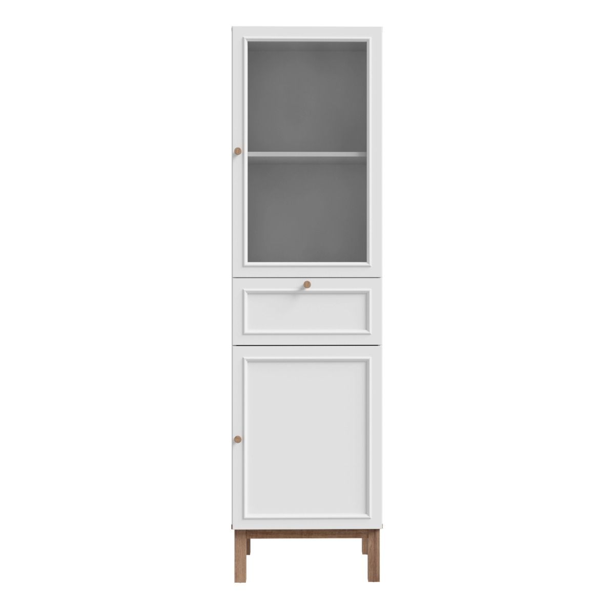 Wooden Display Cabinet With 2 Doors And 1 Drawer - Wensley
