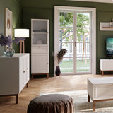 Wooden Display Cabinet With 2 Doors And 1 Drawer - Wensley