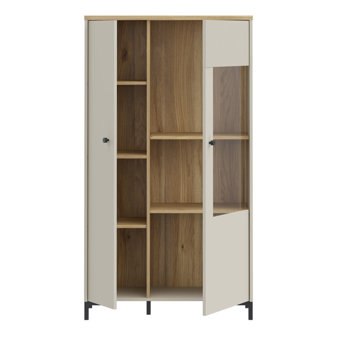 Wooden Display Cabinet With 2 Doors - Bixbite