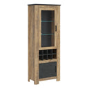Wooden Display Cabinet With 2 Doors And Wine Rack - Rapallo