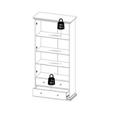 Wooden Display Cabinet With 2 Glass Doors With 2 Drawers - Paris