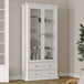 Wooden Display Cabinet With 2 Glass Doors With 2 Drawers - Paris