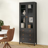 Wooden Display Cabinet With 2 Glass Doors And 3 Drawers - Barcelona