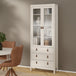 Wooden Display Cabinet 78.05cm Wide With 2 Glass Doors And 3 Drawers - Barcelona