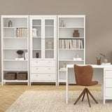 Wooden Display Cabinet With 2 Glass Doors And 3 Drawers - Madrid