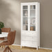 Wooden Display Cabinet With 2 Glass Doors And 3 Drawers - Madrid