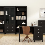 Wooden Display Cabinet With 2 Glass Doors And 3 Drawers - Madrid