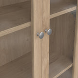 Wooden Display Cabinet With 2 Glass Doors And 3 Drawers - Madrid
