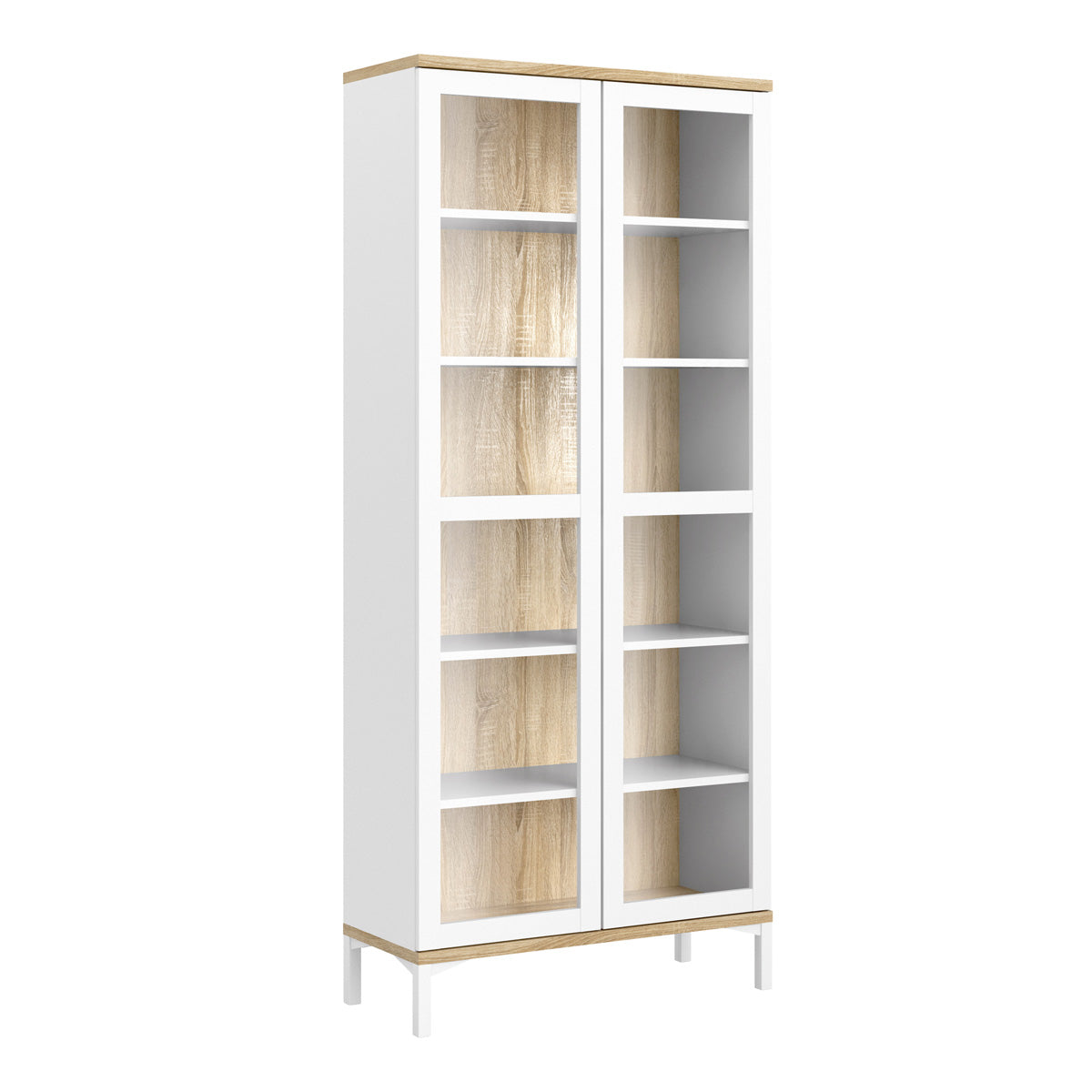 Wooden Display Cabinet With 2 Glazed Doors - Roomers