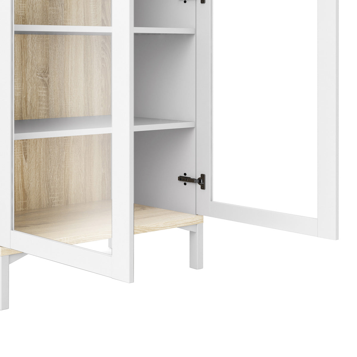 Wooden Display Cabinet With 2 Glazed Doors - Roomers