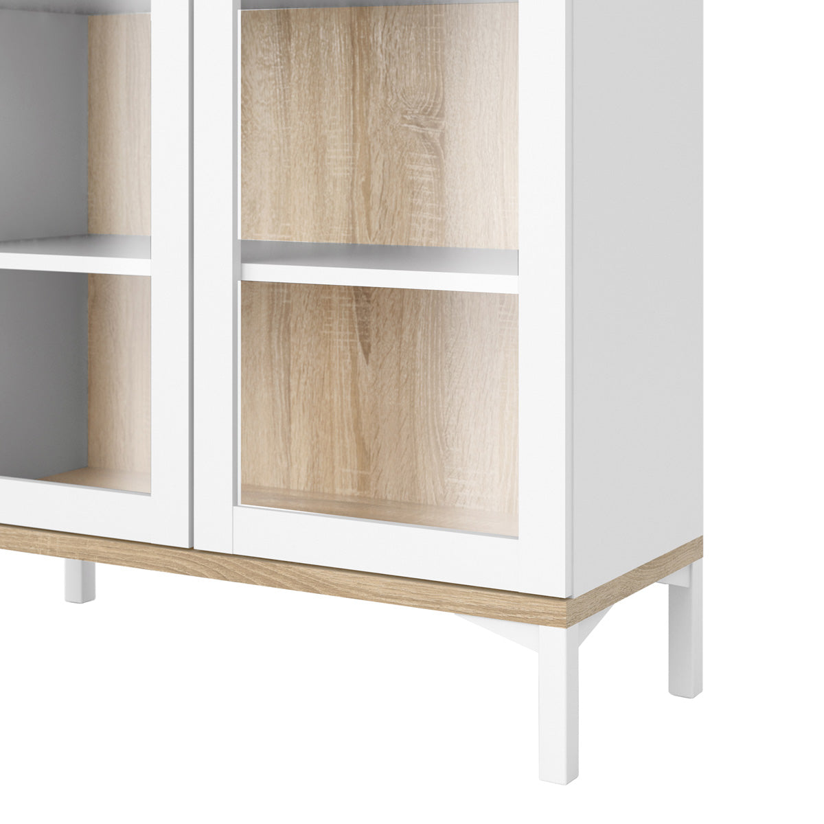 Wooden Display Cabinet With 2 Glazed Doors - Roomers