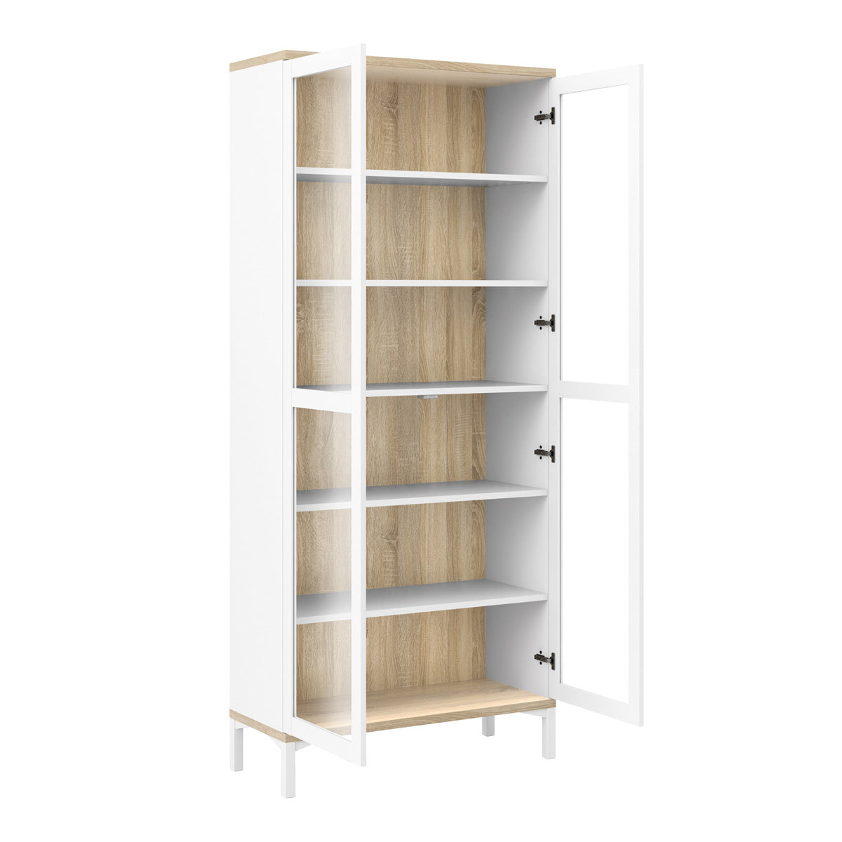 Wooden Display Cabinet With 2 Glazed Doors - Roomers