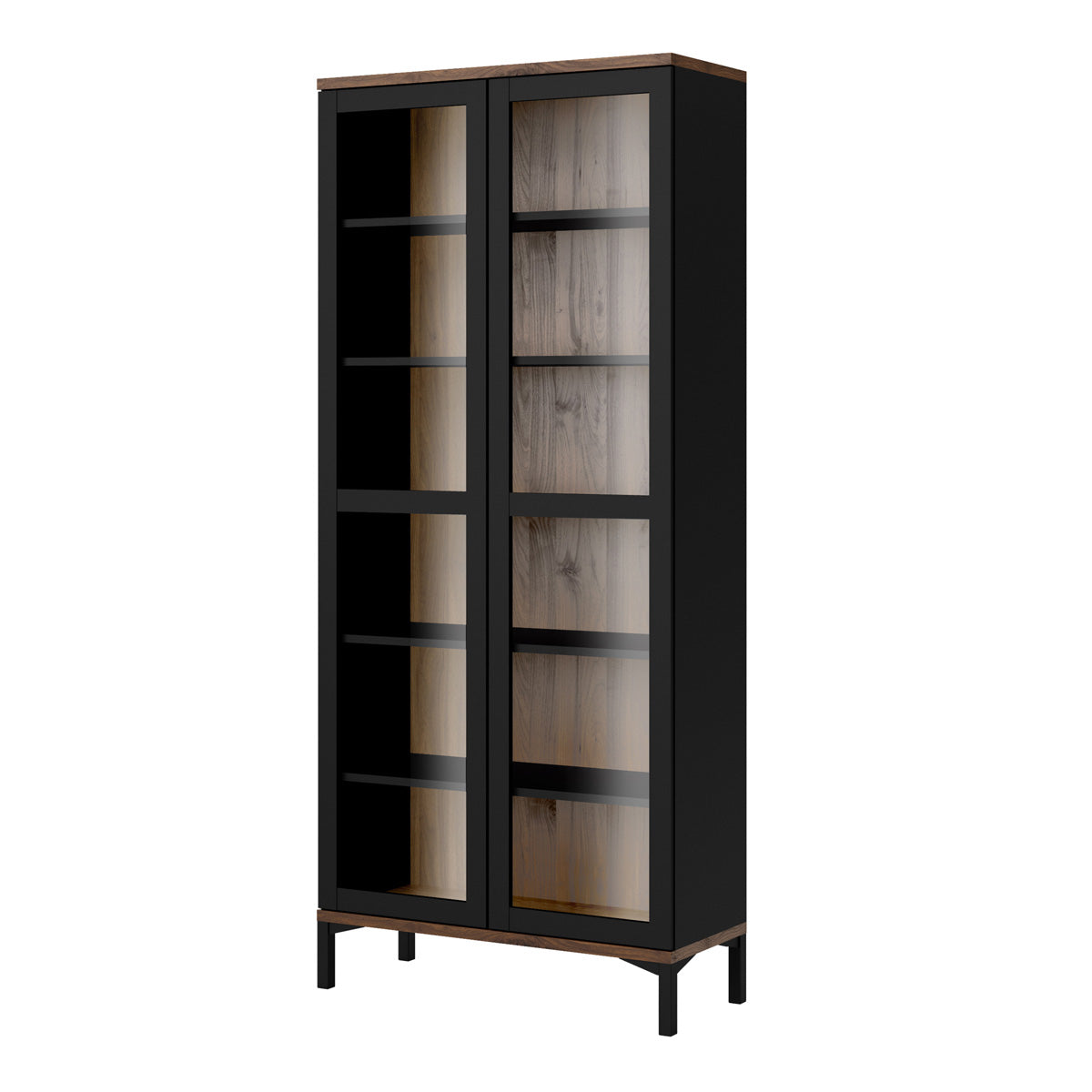 Wooden Display Cabinet With 2 Glazed Doors - Roomers