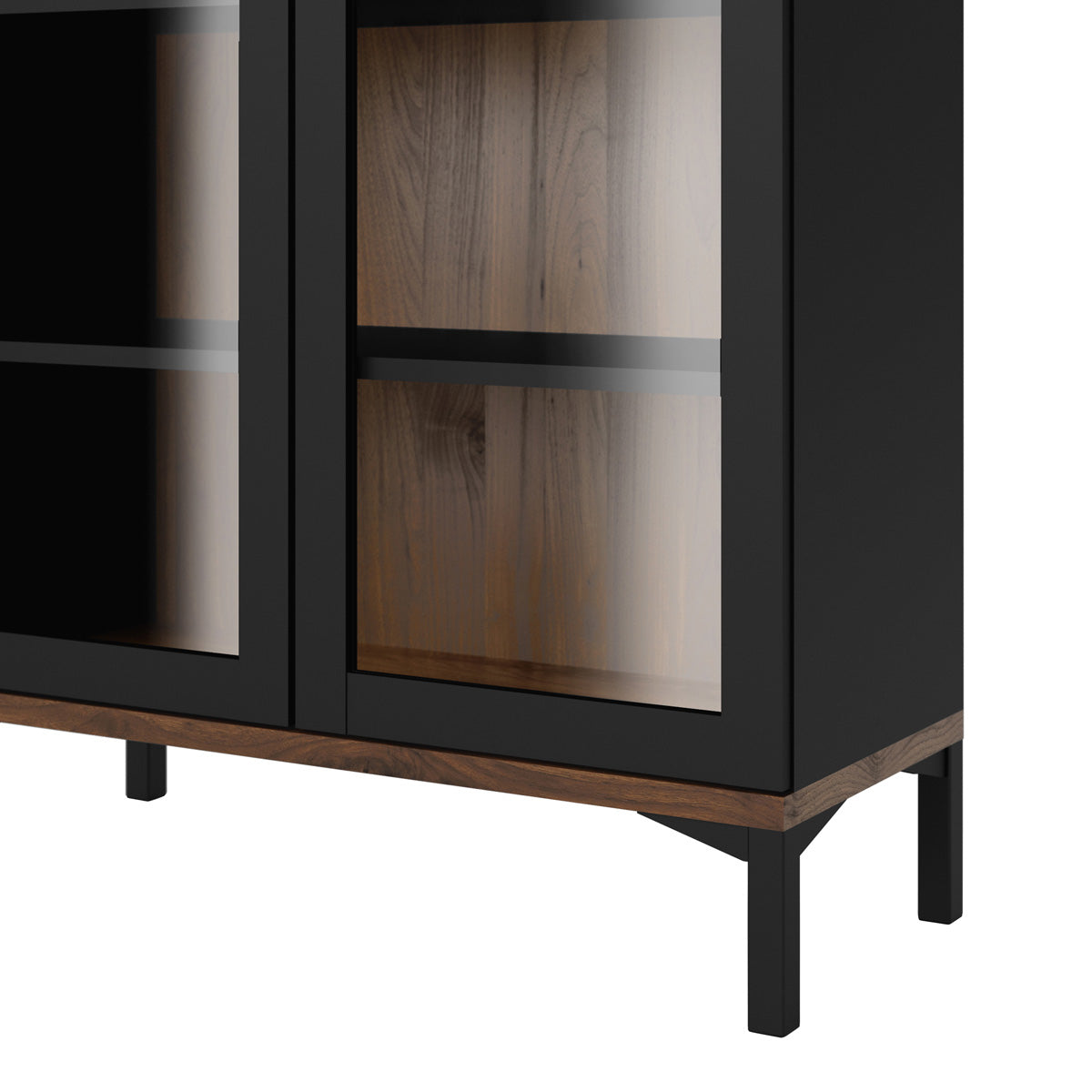 Wooden Display Cabinet With 2 Glazed Doors - Roomers
