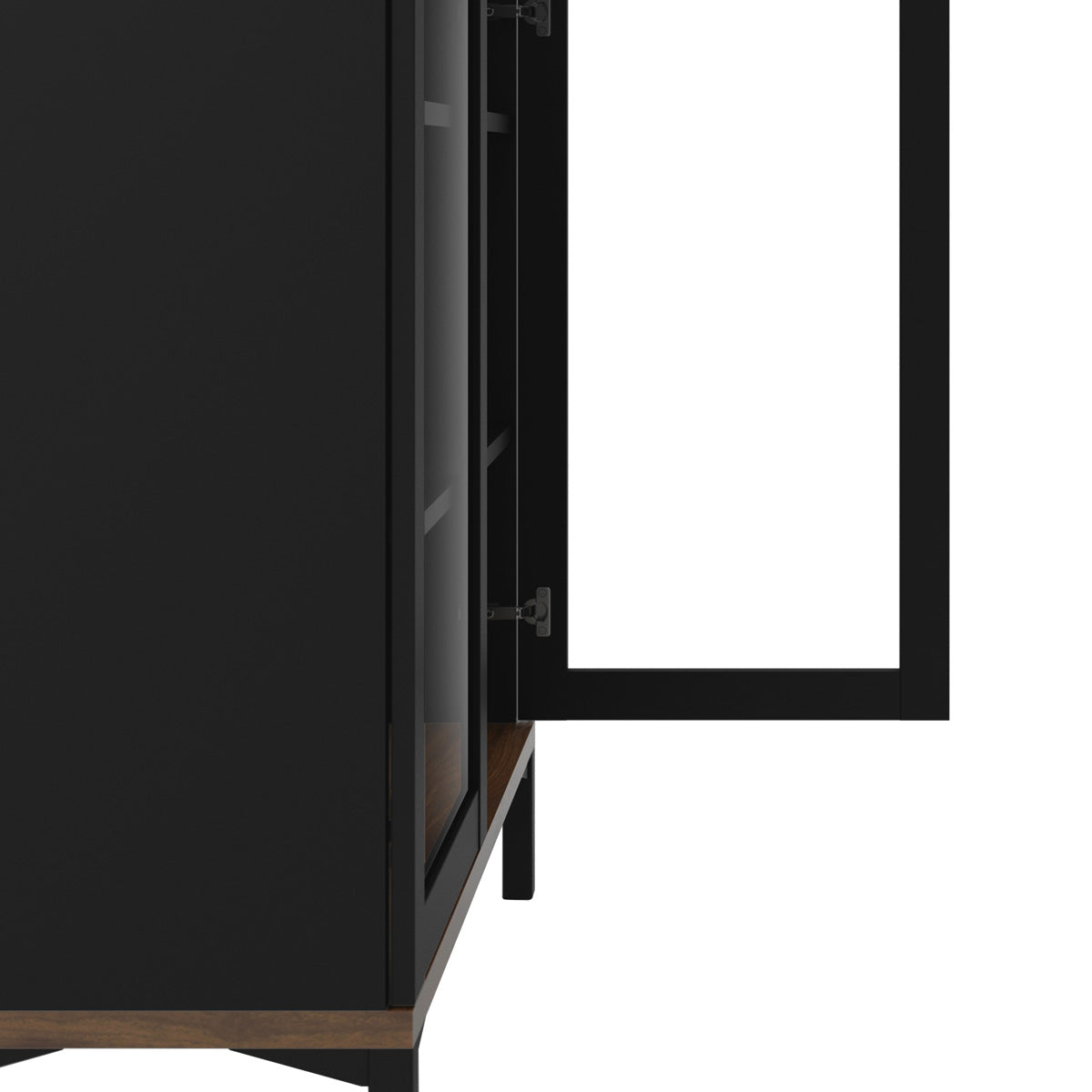 Wooden Display Cabinet With 2 Glazed Doors - Roomers