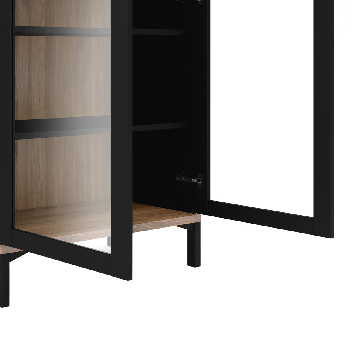 Wooden Display Cabinet With 2 Glazed Doors - Roomers