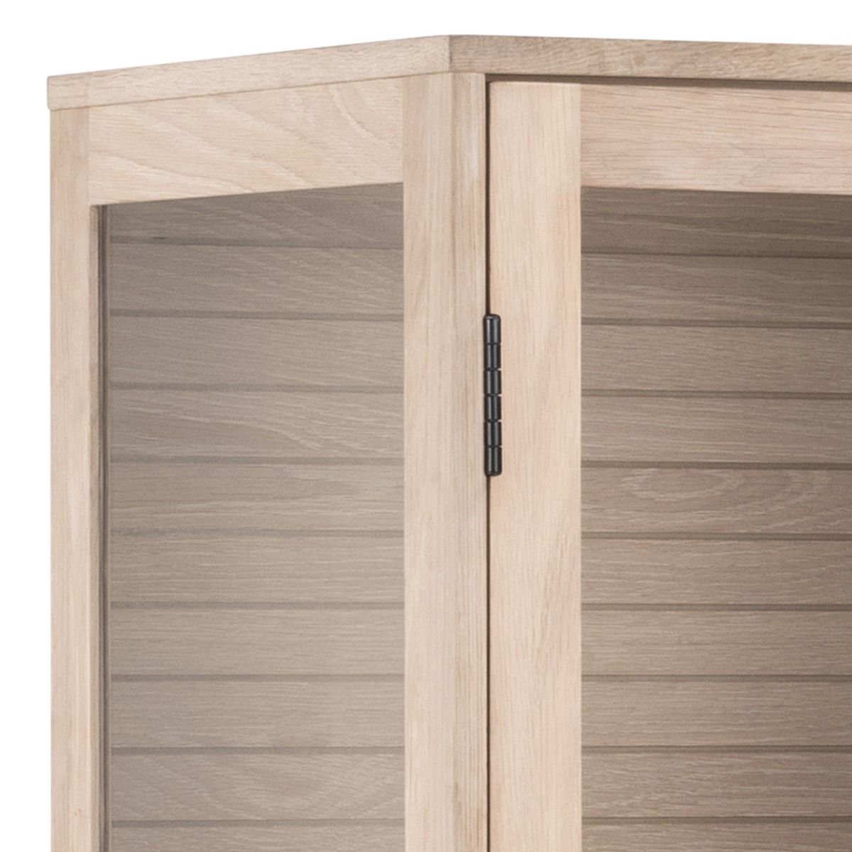 Wooden Display Cabinet With 2 Two Clear Glass Doors - Linley