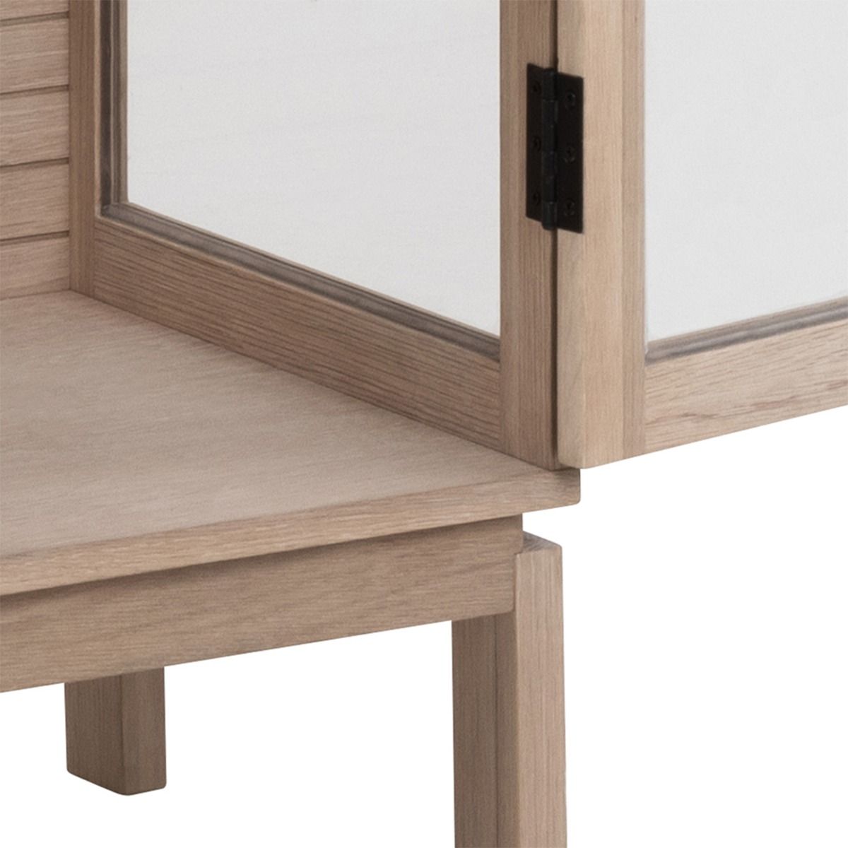 Wooden Display Cabinet With 2 Two Clear Glass Doors - Linley