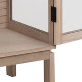 Wooden Display Cabinet With 2 Two Clear Glass Doors - Linley