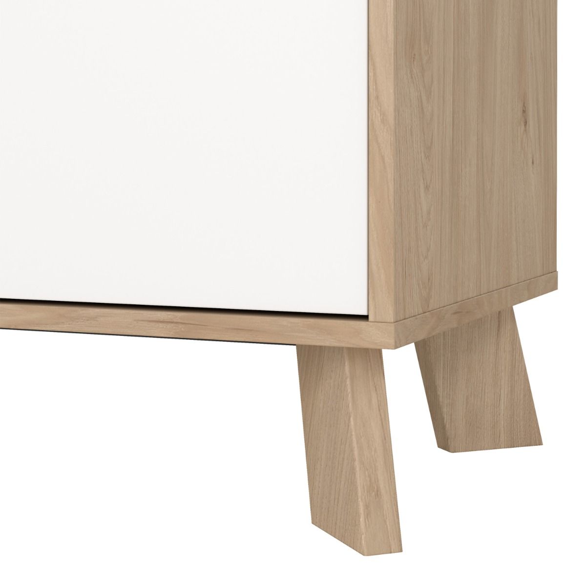 Wooden Display Cabinet With 2 White Front Doors - Ikast