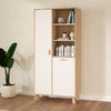 Wooden Display Cabinet With 2 White Front Doors - Ikast