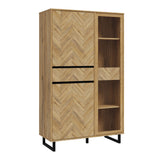 Wooden Display Cabinet In With 3 Doors And 2 Drawers - Nikomedes
