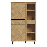 Wooden Display Cabinet In With 3 Doors And 2 Drawers - Nikomedes