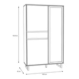 Wooden Display Cabinet In With 3 Doors And 2 Drawers - Nikomedes