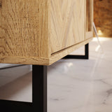 Wooden Display Cabinet In With 3 Doors And 2 Drawers - Nikomedes