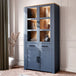 Wooden Display Cabinet 106cm Wide With 4 Doors 1 Drawer And LED Lights - Bohol