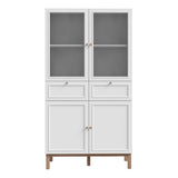 Wooden Display Cabinet With 4 Doors And 2 Drawers - Wensley
