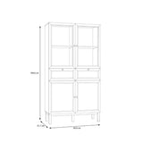 Wooden Display Cabinet With 4 Doors And 2 Drawers - Wensley