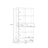 Wooden Display Cabinet With 4 Doors And 2 Drawers - Wensley