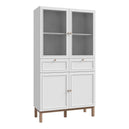 Wooden Display Cabinet With 4 Doors And 2 Drawers - Wensley