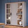 Wooden Display Cabinet Large With 3 Doors And LED Lights - Bohol