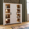 Wooden Display Cabinet Large With 3 Doors And LED Lights - Bohol