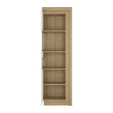 Wooden Display Cabinet Left Handed With 1 Smoky Glazed Door And LED Lights - Lyon