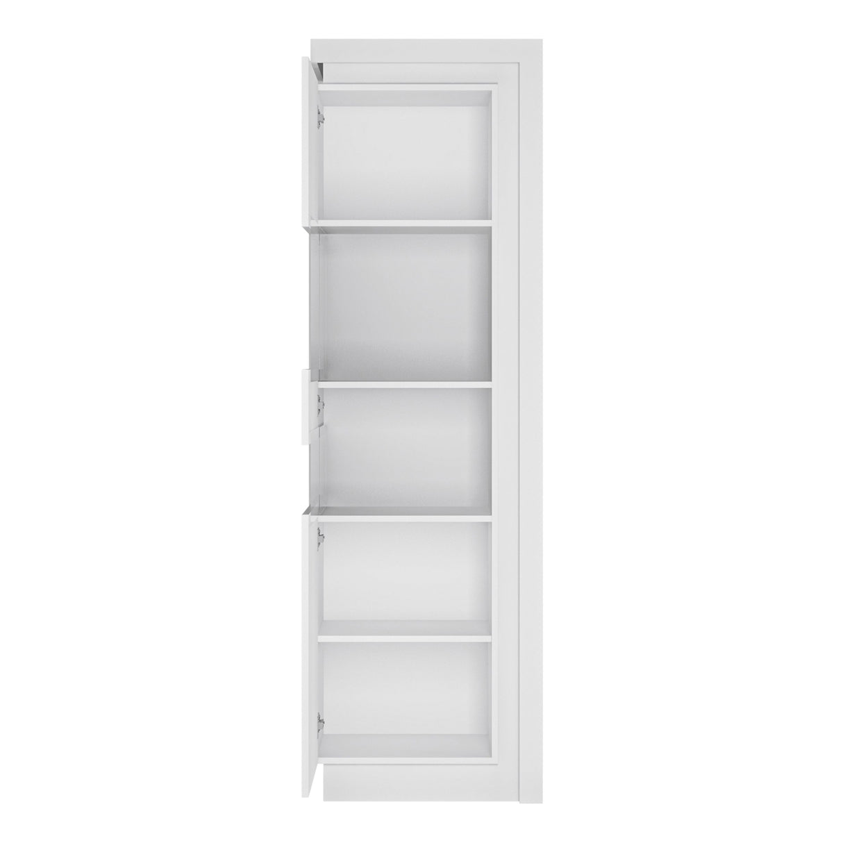 Wooden Display Cabinet Left Handed With 1 Smoky Glazed Door And LED Lights - Lyon