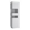Wooden Display Cabinet Left Handed With 1 Smoky Glazed Door And LED Lights - Lyon