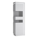 Wooden Display Cabinet Left Handed With 1 Smoky Glazed Door And LED Lights - Lyon