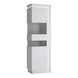 Wooden Display Cabinet Left Handed With 1 Smoky Glazed Door And LED Lights - Lyon