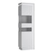 Wooden Display Cabinet Left Handed With 1 Smoky Glazed Door And LED Lights - Lyon