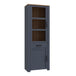 Wooden Display Cabinet Narrow With 2 Doors And 1 Drawer - Bohol